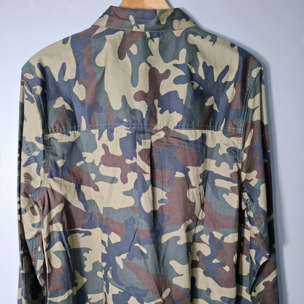 True Religion Mens Size M Western Camo Pearl Snap Long Sleeve Shirt MSRP $89 NWT